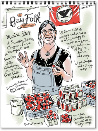 Sketchbook drawing of Marisa Still by Bill Russell