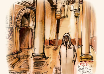 Our guide thru the marvelous marble of Saadien’s Tombs in Marrakech, Morocco