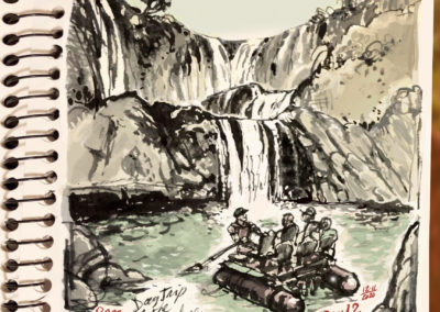 Glorious Ouzoud Falls is a short hop northeast from Marrakech, Morocco then onto the pontoon boat