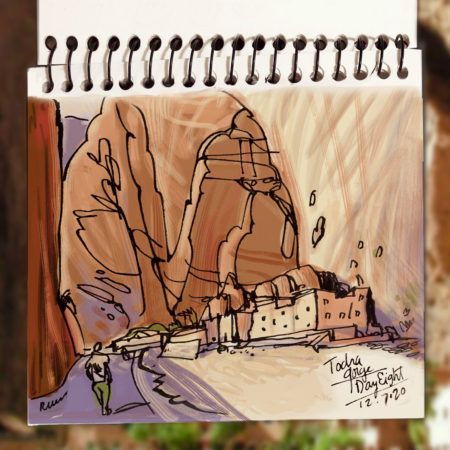 The limestone canyons of the Todra Gorge, near Tinerhir, Morocco were carved by the wadi