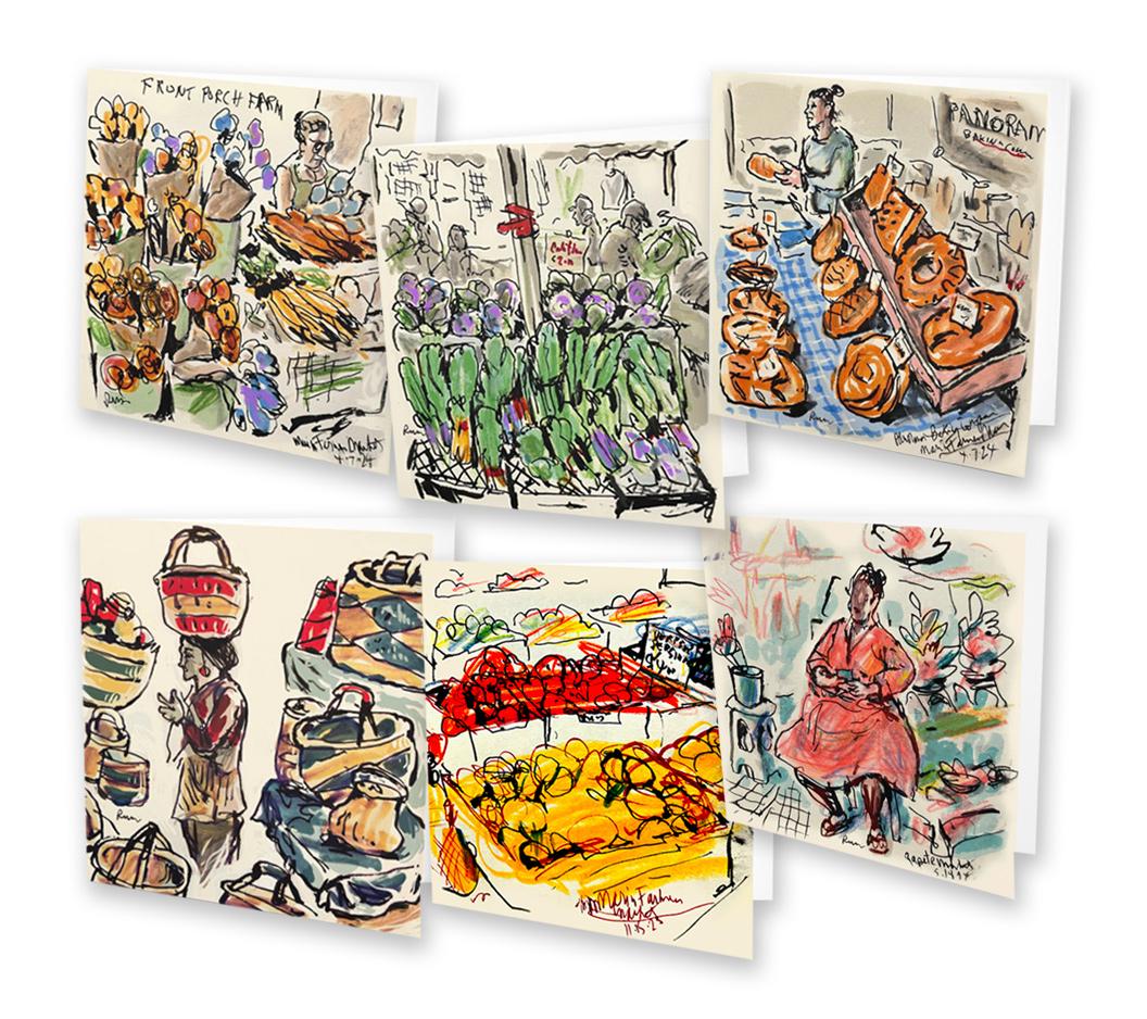 Farmers Market Note Cards by Bill Russell